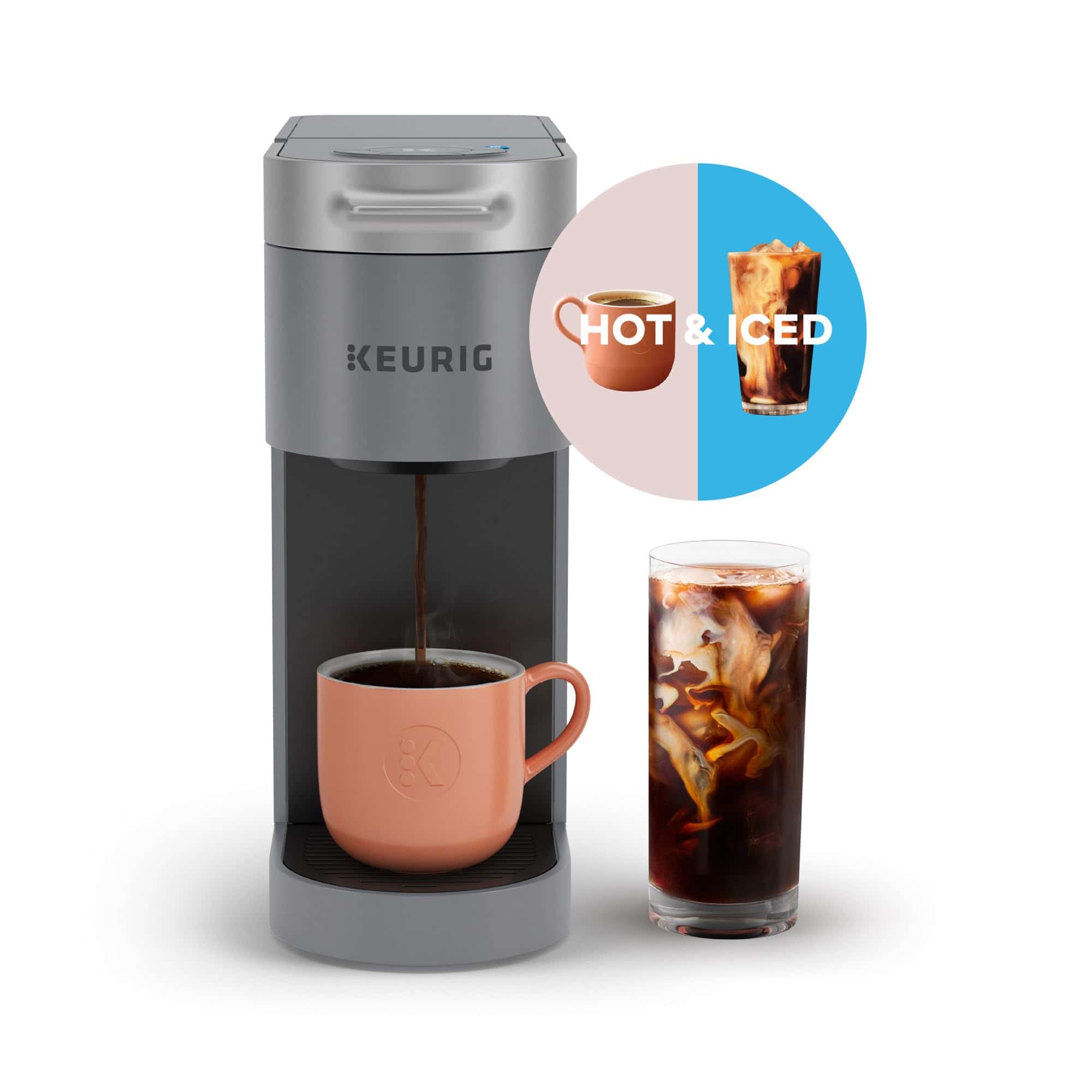 Keurig K-Slim + ICED Single Serve Coffee Maker, Brews 8 to 12oz. Cups, Gray