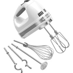 KitchenAid 9-Speed Digital Hand Mixer with Turbo Beater II Accessories and Pro Whisk - White