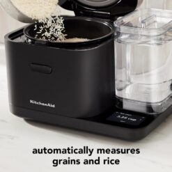 KitchenAid KGC3155BM Grain and Rice Cooker 8 Cup with Automatically Sensing Integrated Scale and Water Tank