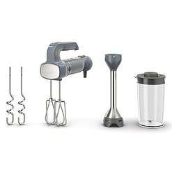Ninja CI105BRN Foodi Power Mixer System, 750-Peak-Watt Immersion Blender and Hand Mixer, Sea Salt Gray