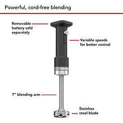 KitchenAid KHBRV00BM Go Cordless Hand Blender - battery sold separately