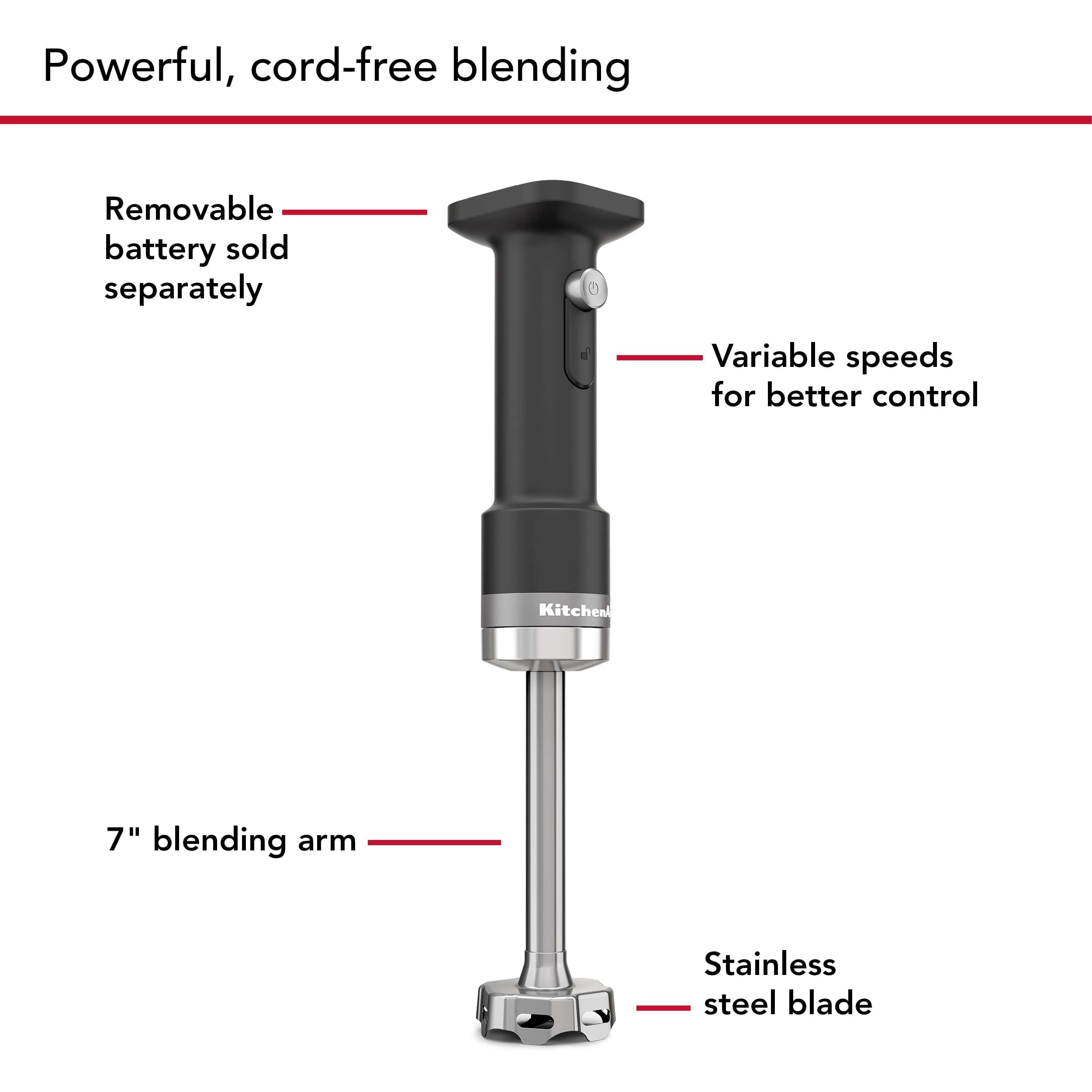 KitchenAid KHBRV00BM Go Cordless Hand Blender - battery sold separately