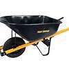 True Temper R6STFFEC 6 Cu. Ft Steel Tray Wheelbarrow with Never Flat Tire & Steel Handles, Black