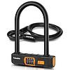 Febabilo Bike Locks Heavy Duty Anti Theft, 4-Digit Resettable Combination E-Bike Large U Shaped Lock with 5Ft Steel Cable