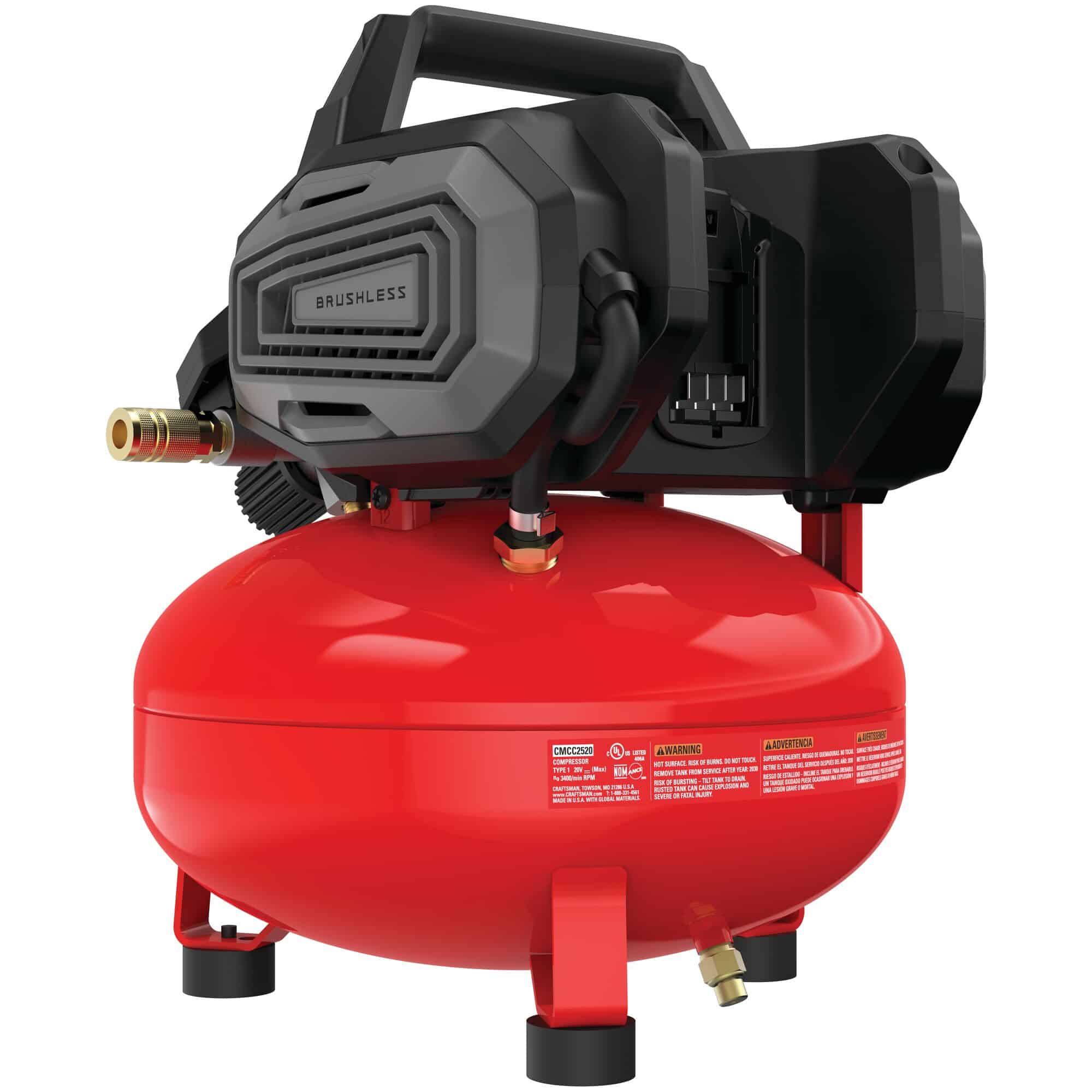 CRAFTSMAN CMCC2520B V20 RP 2.5-Gallon Portable Electric Cordless 125 PSI Pancake Air Compressor