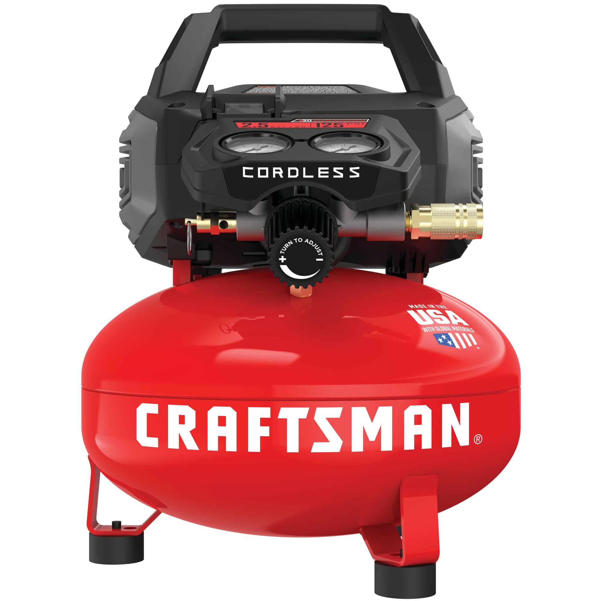 CRAFTSMAN CMCC2520B V20 RP 2.5-Gallon Portable Electric Cordless 125 PSI Pancake Air Compressor