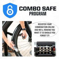 Kryptonite KryptoLok Combo Bike U-Lock, Anti-Theft Security, 12.7mm Steel Shackle, 4-Digit Resettable Combination, U-Shape, Black
