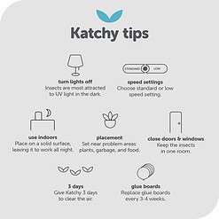 Katchy Indoor Insect Trap Catch Insects Indoors with Suction, Bug Light & Sticky Glue (White)