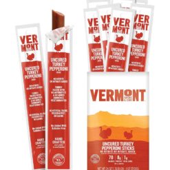 Snack Sticks by Vermont Smoke & Cure – Uncured Pepperoni – Turkey – 1oz Jerky Sticks – 24 count carton