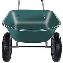 Dual-Wheel Home Garden Yard Utility Wheelbarrow Cart with Built-in Stand