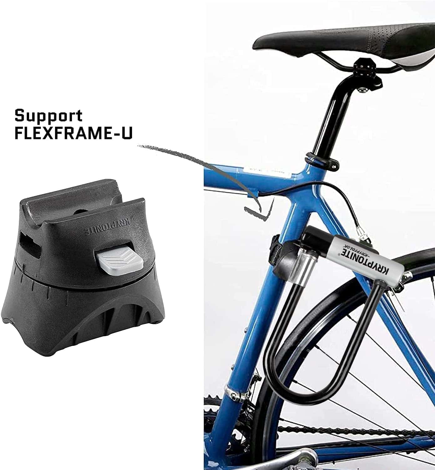 Kryptonite Kryptolok Standard Bike U-Lock with Cable, Heavy Duty Anti-Theft Bicycle U Lock