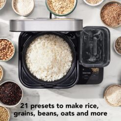 KitchenAid KGC3155BM Grain and Rice Cooker 8 Cup with Automatically Sensing Integrated Scale and Water Tank