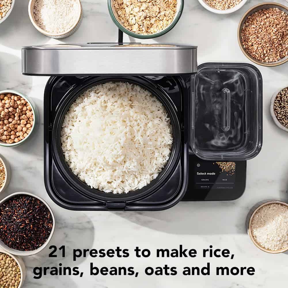 KitchenAid KGC3155BM Grain and Rice Cooker 8 Cup with Automatically Sensing Integrated Scale and Water Tank