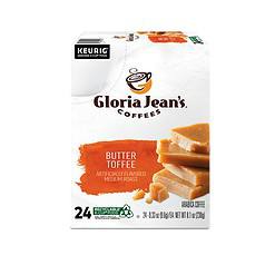 Gloria Jean's Butter Toffee, Keurig Single-Serve K-Cup Pods, Medium Roast Coffee, 96 Count (4 Packs of 24)