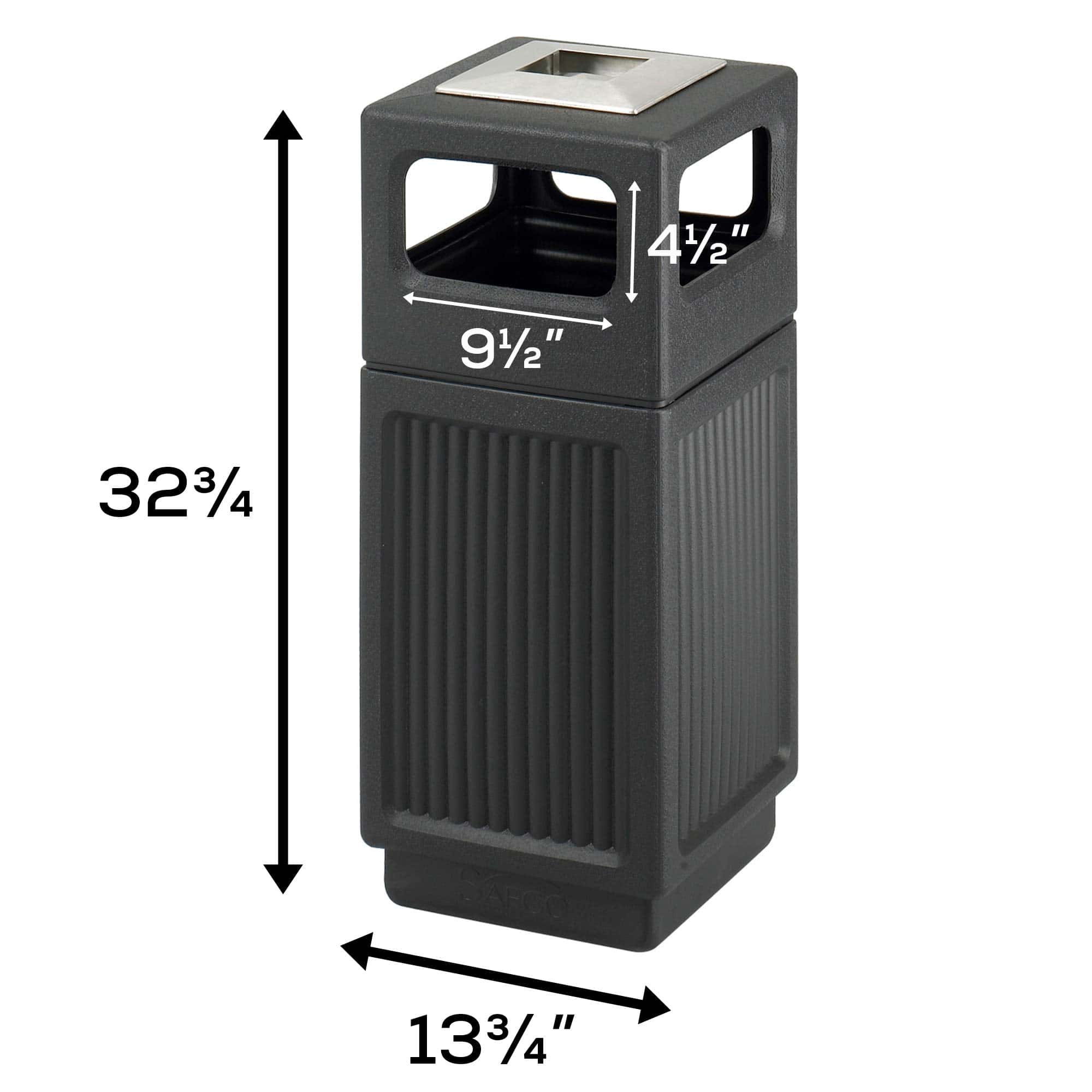 Safco Canmeleon Garbage Can for Indoor and Outdoor Use, Durable & Weather-Resistant Trash Receptacle with Ashtray, 30 Gallons
