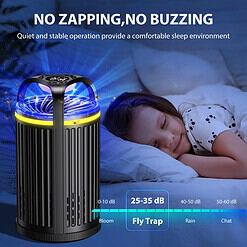 CreateFun Fruit Fly Traps for Indoors, Smart Pro Indoor Insect Traps, One-Click Start with Memory Mode, Black