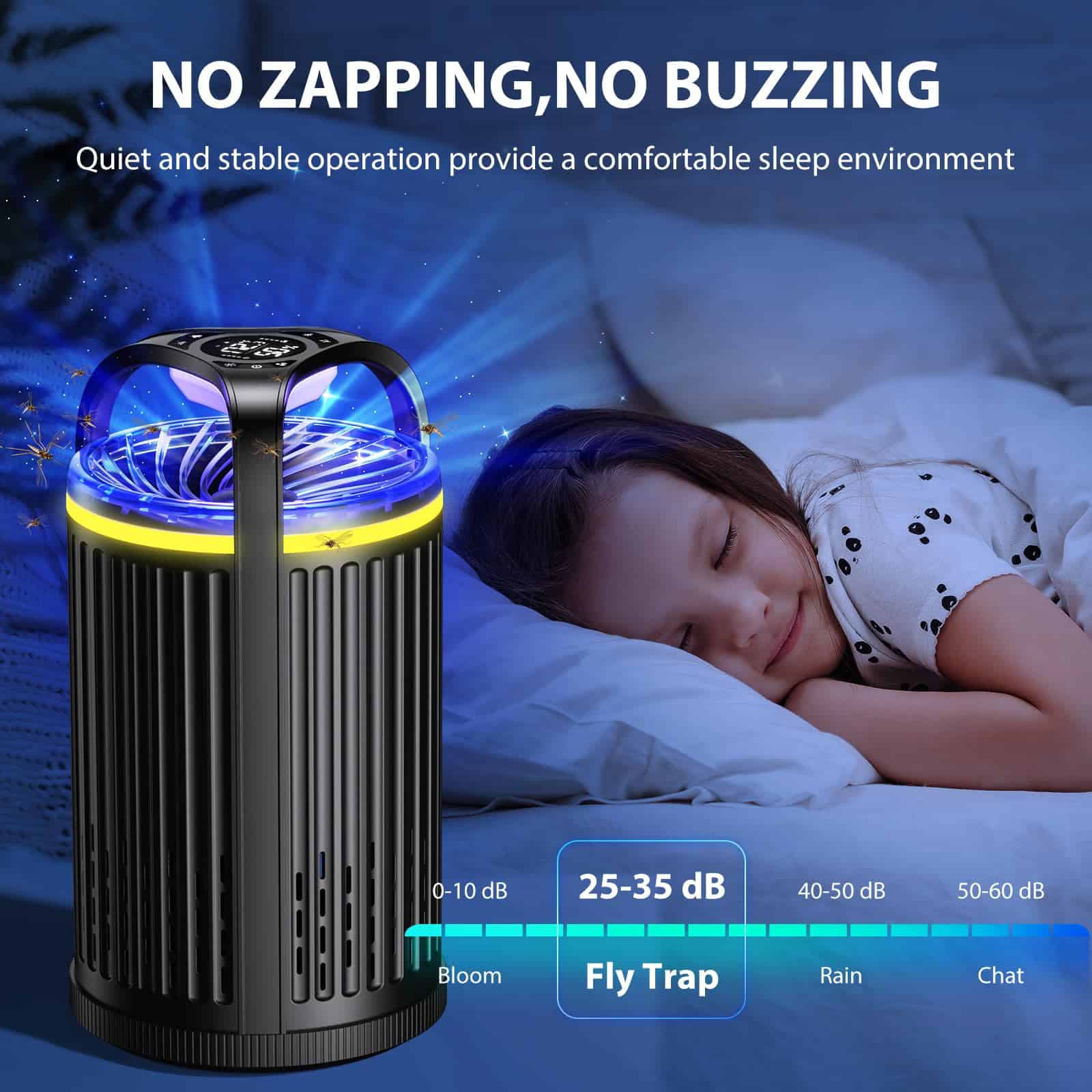 CreateFun Fruit Fly Traps for Indoors, Smart Pro Indoor Insect Traps, One-Click Start with Memory Mode, Black