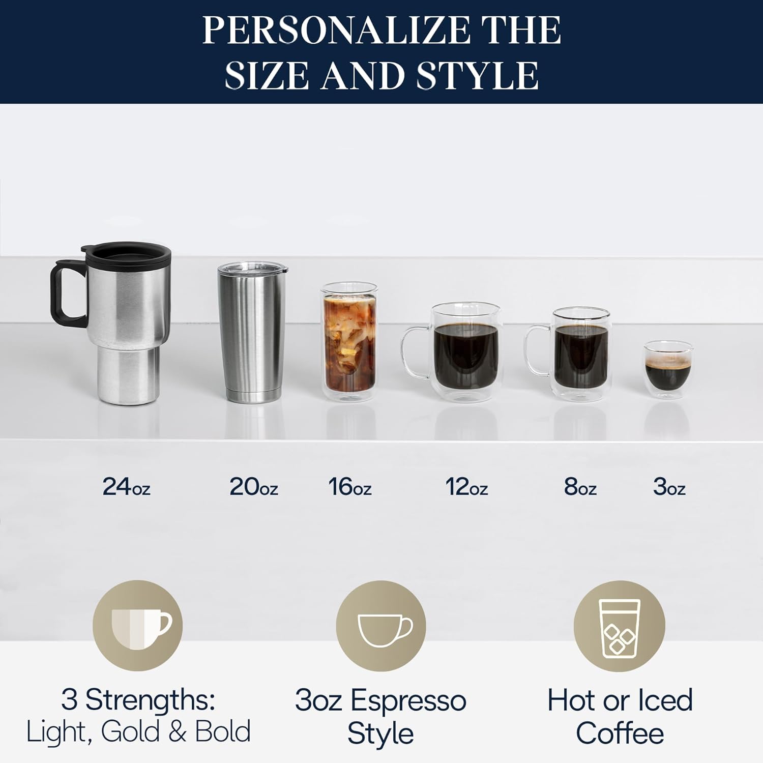 De'Longhi True Brew Drip Coffee Maker, Built in Grinder, Single Serve, 8 oz to 24 oz, Hot or Iced Coffee, Stainless, CAM51025MB - Image 7