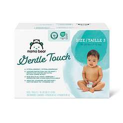 Mama Bear Gentle Touch Diapers, Hypoallergenic, Size 3, 168 Count (4 packs of 42), White