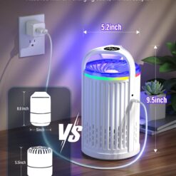 CreateFun Bug Zapper Indoor with Temperature & Humidity Sensor, Fly Trap Indoor, 3-in-1 Fruit Fly Trap, White