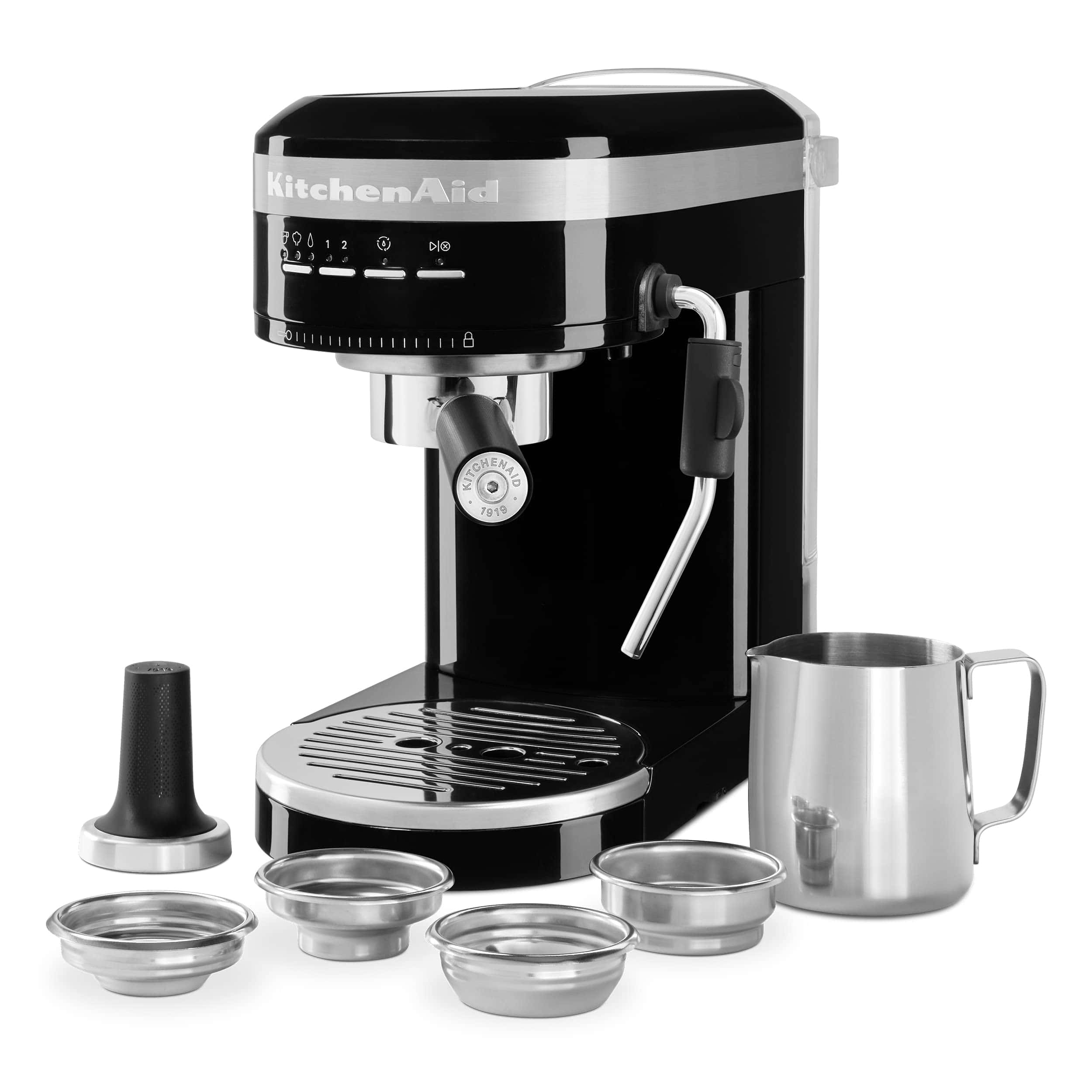 KitchenAid KES6503OB Metal Semi-Automatic Espresso Machine, Black, 1.4 Liters