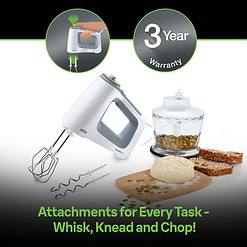 Braun Electric Hand Mixer, 9-Speed, Lightweight with Soft Anti-Slip Handle, White