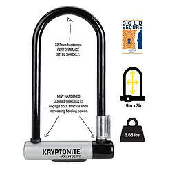 Kryptonite Kryptolok Standard Bike U-Lock with Cable, Heavy Duty Anti-Theft Bicycle U Lock