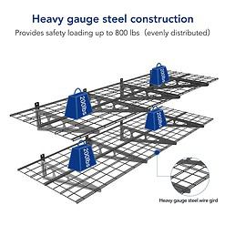 FLEXIMOUNTS 2-Pack 2x6ft Garage Shelving 24-inch-by-72-inch Wall Shelf Garage Storage Rack Floating Shelves, Black