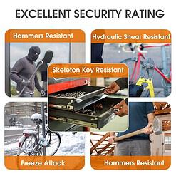 ICOCOPRO Anti Theft Heavy Duty Bicycle U Lock with 3 Keys, 18.76mm, Black, 5.32 in Width Inside Dimension