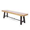 Christopher Knight Home Catriona Outdoor Acacia Wood Bench with Metal Accents, Teak Finish