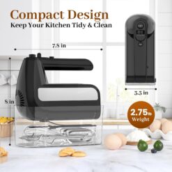 CHIDOLL 5-Speed Electric Hand Mixer, 800W Handheld Mixer with Turbo for Baking & Cooking, Kitchen Food Mixer - Black