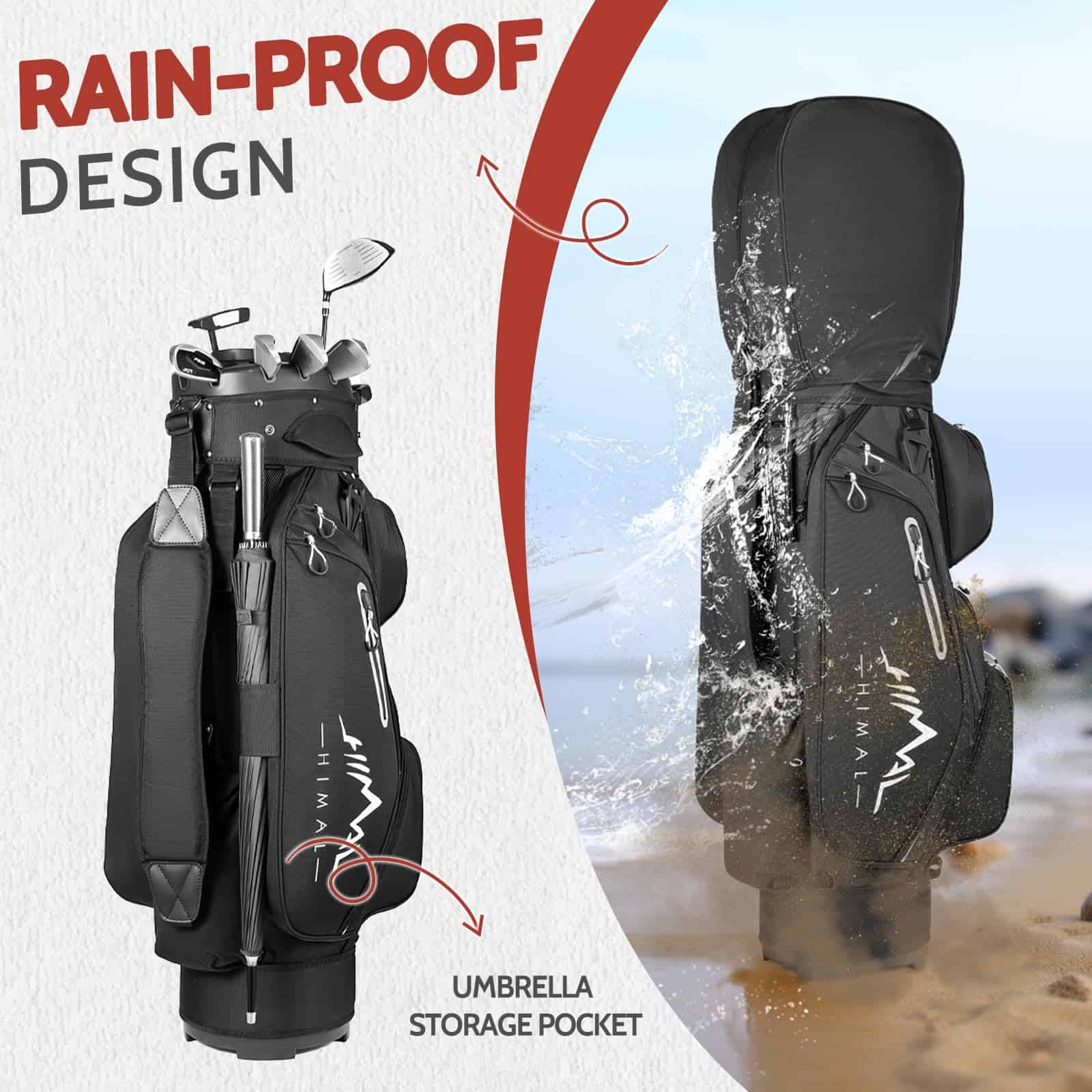 UNIHIMAL 14-Way Golf Cart Bag Pro with Full Length Divider Top, Golf Bag for Men with Handles and Rain Cover
