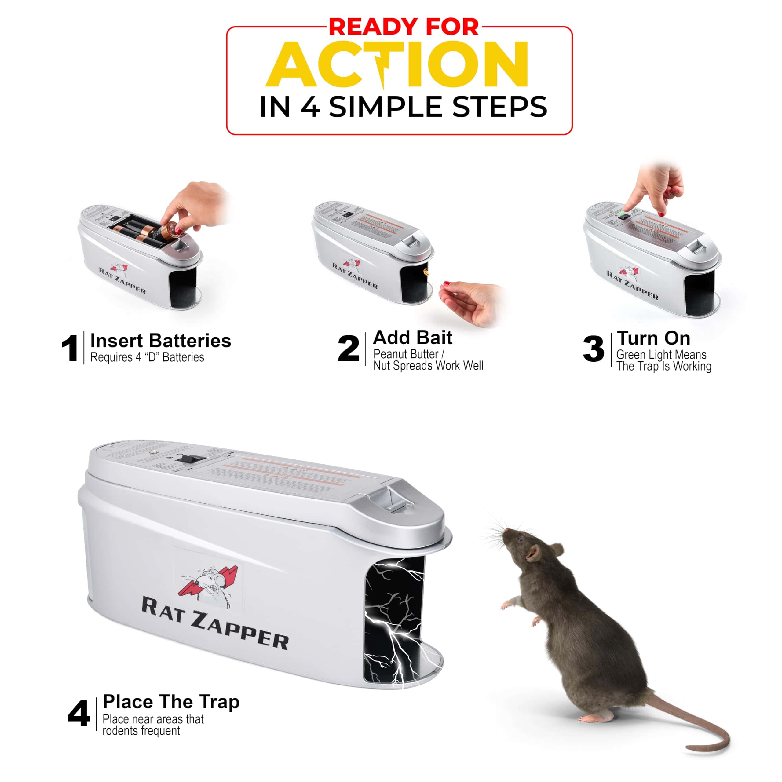 Teal Elite Rat Zapper - Electric Mouse Traps Indoor for Home