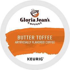 Gloria Jean's Butter Toffee, Keurig Single-Serve K-Cup Pods, Medium Roast Coffee, 96 Count (4 Packs of 24)