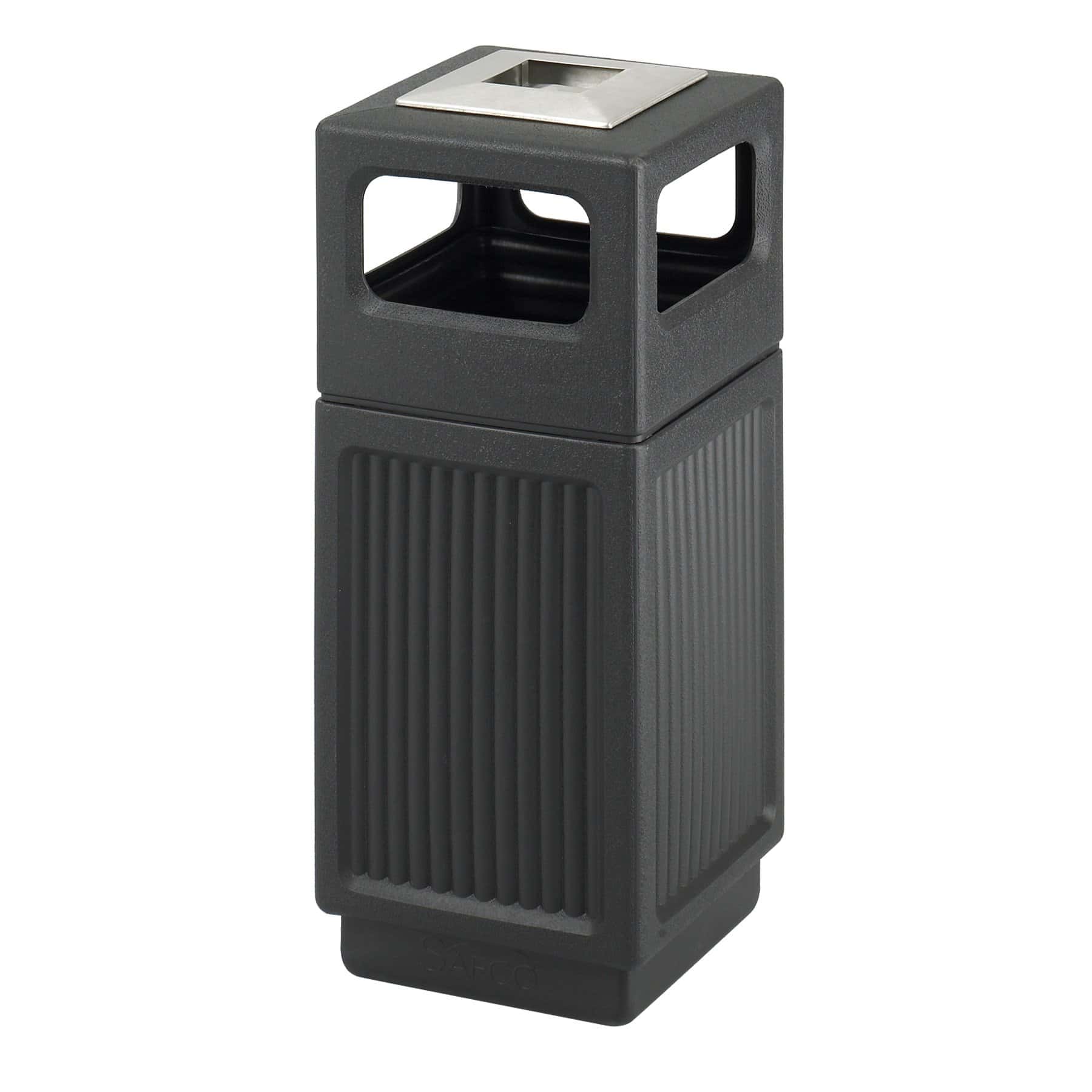 Safco Canmeleon Garbage Can for Indoor and Outdoor Use, Durable & Weather-Resistant Trash Receptacle with Ashtray, 30 Gallons