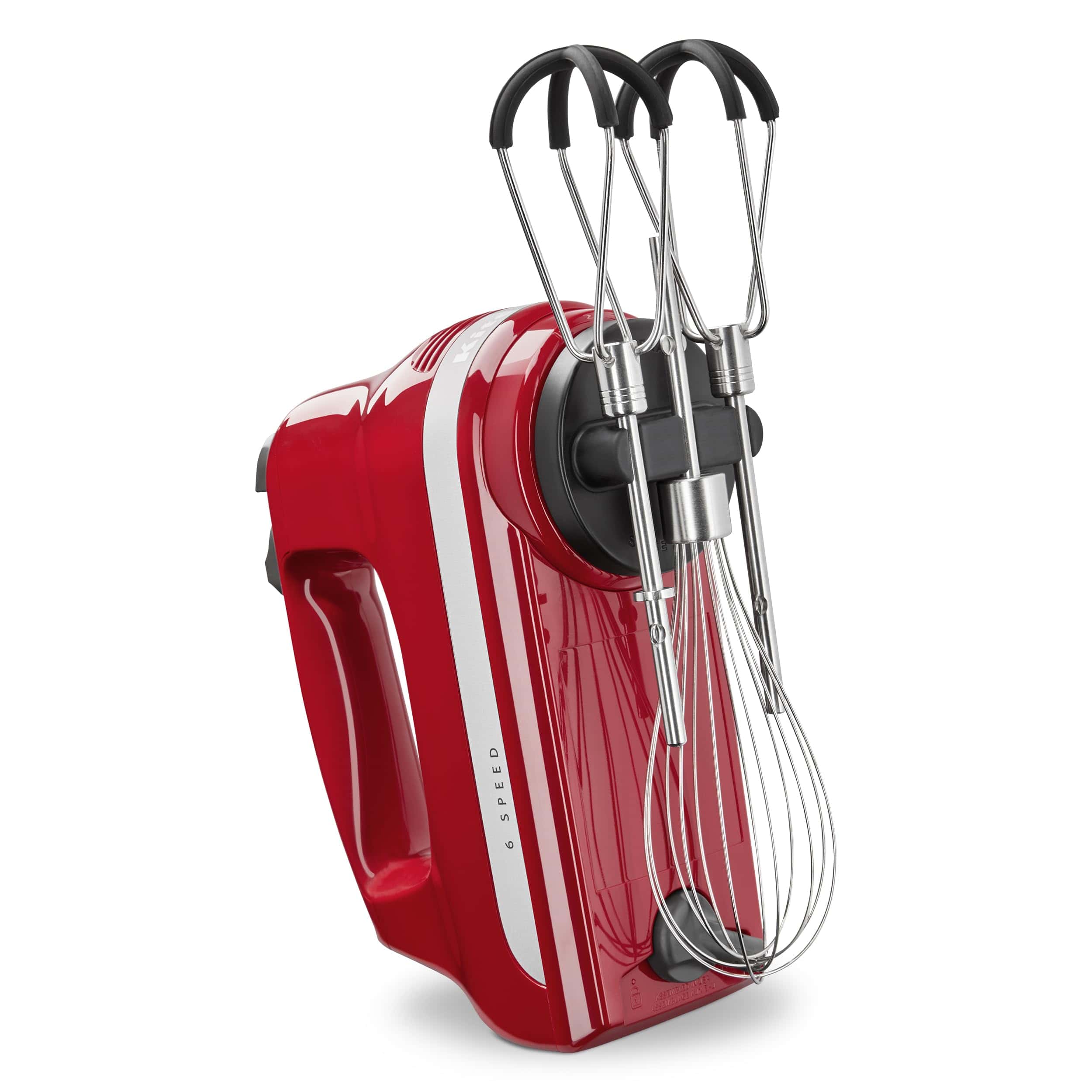 KitchenAid 6 Speed Hand Mixer with Flex Edge Beaters - KHM6118, Empire Red