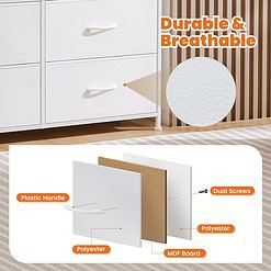 Sweetcrispy Dresser for Bedroom, Chest Organizer Unit with 8 Fabric Bins, Fabric Storage Tower, Drawer Organizer