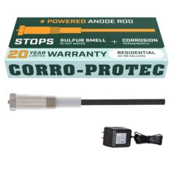 Corro-Protec Powered Anode Rod for Water Heater, Stops Corrosion and Reduces Limescale, Electrical Anode Rod Made of Titanium
