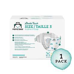 Mama Bear Gentle Touch Diapers, Hypoallergenic, Size 3, 168 Count (4 packs of 42), White