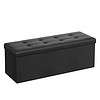 SONGMICS 43 Inches Folding Storage Ottoman Bench, Holds up to 660 lb, Black