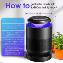 BUGBOW Fly Trap Indoor, Bug Light Trap Indoor, Remote Control Fruit Fly Trap Black & Dark Blue