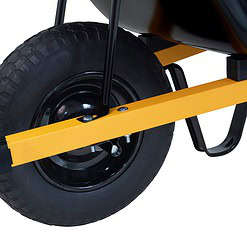 True Temper R6STFFEC 6 Cu. Ft Steel Tray Wheelbarrow with Never Flat Tire & Steel Handles, Black