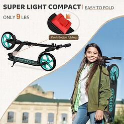 WAYPLUS Kick Scooter for Ages 6+,Kid, Teens & Adults. Max Load 240 LBS. Foldable, Lightweight
