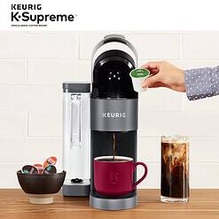 Keurig K-Supreme Single Serve K-Cup Pod Coffee Maker, MultiStream Technology, Gray