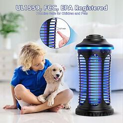 HumiLife Rechargeable Bug Zapper Outdoor & Indoor, Mosquito Fruit Fly Trap, Gnat Moths Catcher, Black