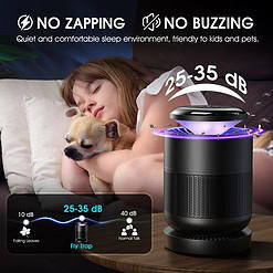 BUGBOW Fly Trap Indoor, Bug Light Trap Indoor, Remote Control Fruit Fly Trap Black & Dark Blue
