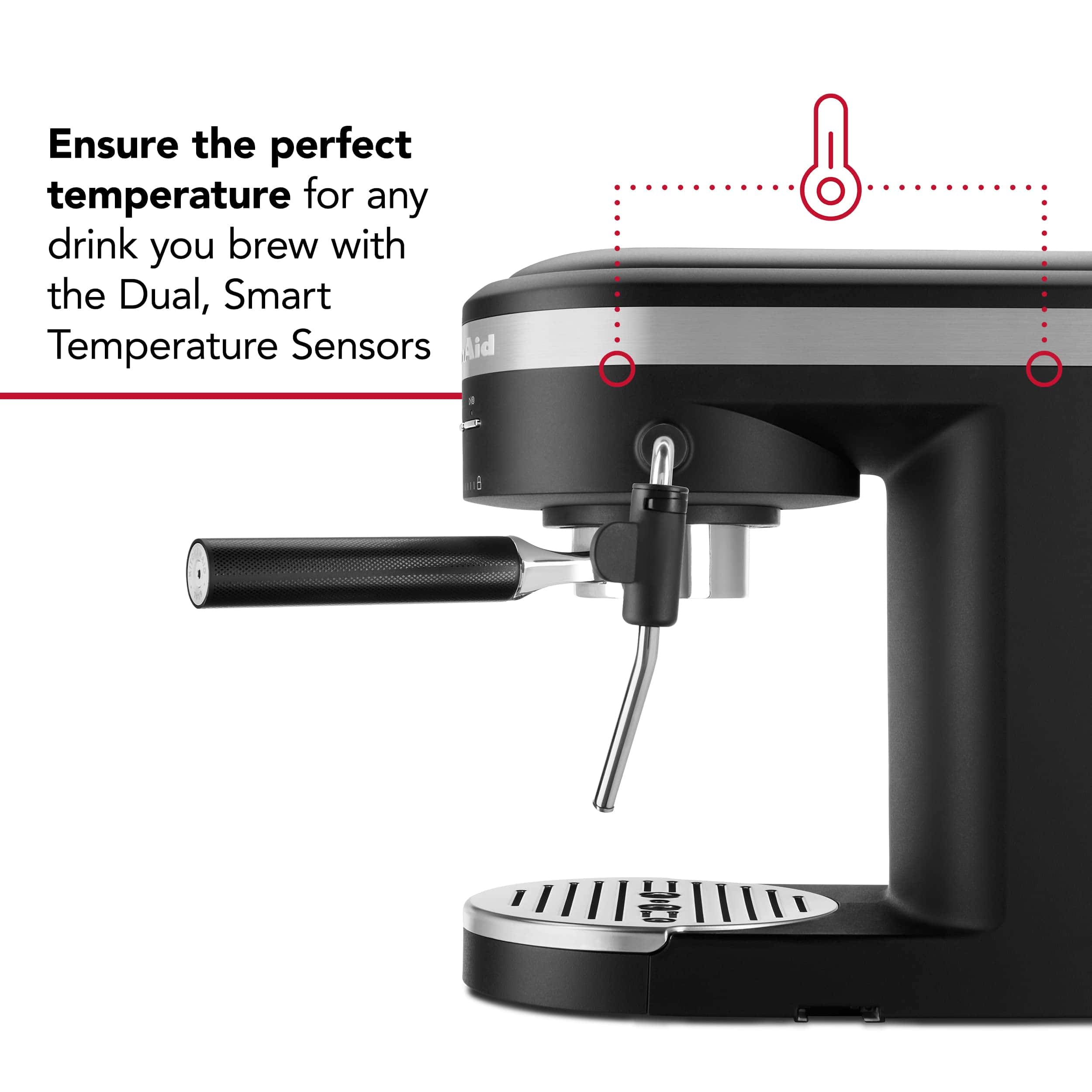 KitchenAid KES6404BM Semi-Automatic Espresso Machine and Automatic Milk Frother Attachment, Black Matte