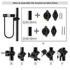 Via Velo Bike U Lock with Cable | Via Velo Heavy Duty Anti-Theft Bicycle U Lock Sold Secure Silver 15mm Shackle Inner Dim 9 x 4.5 in