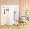 EPOFIT 4 Panels Room Divider, Wood Room Dividers and Folding Privacy Screens, 5.6 Ft Portable Peg Board Display Stand, White