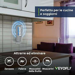 VEYOFLY Fruit Fly Traps for Indoors, Fly Trap Indoor, (2 Device + 6 Refills) Fly Catcher Indoor